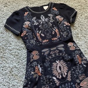 Originally from Anthropologie Size XS beautifully embroidered statement dress.